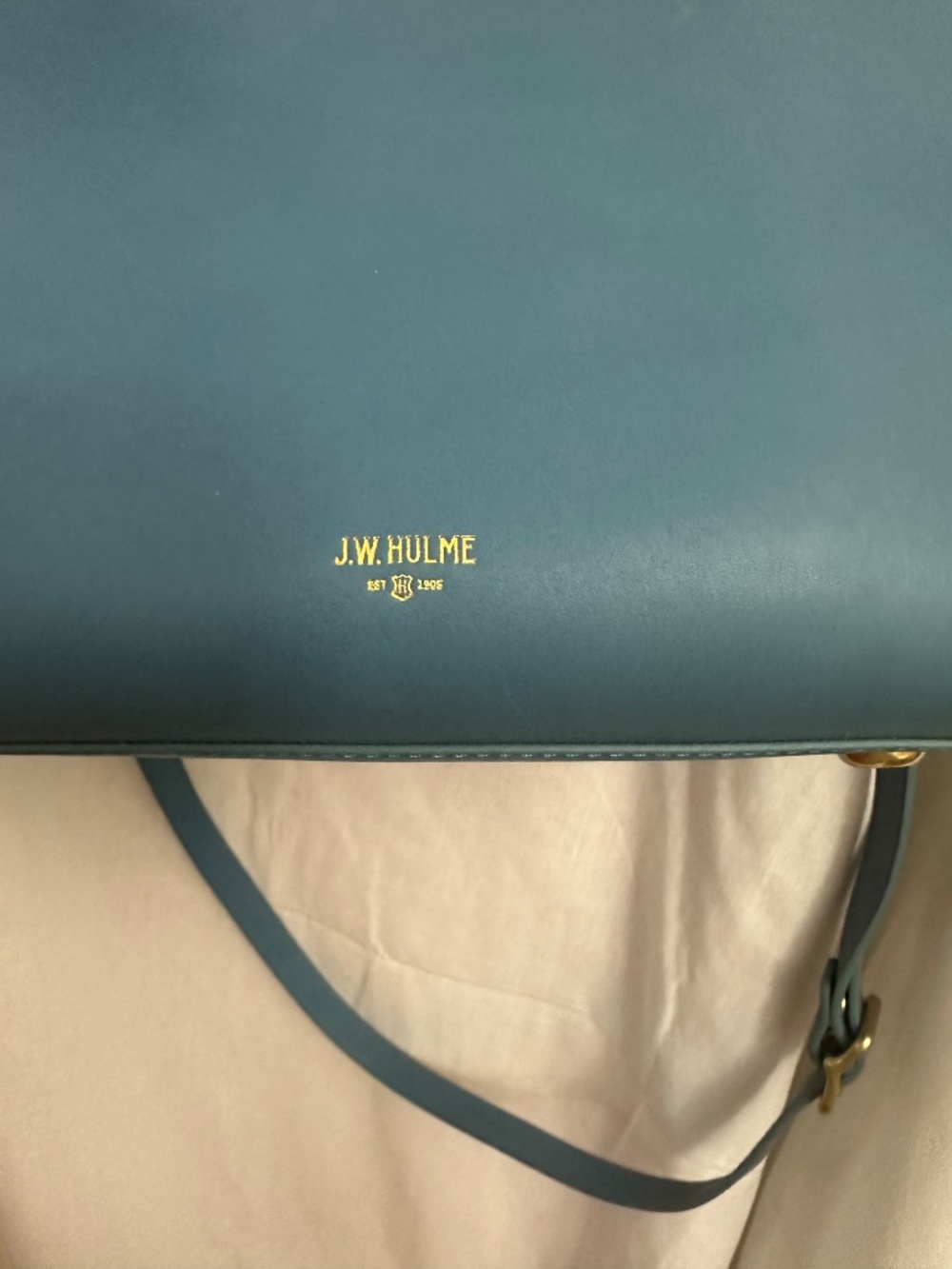 J.W. Hulme, blue leather, crossbody satchel - Picture 3 of 6